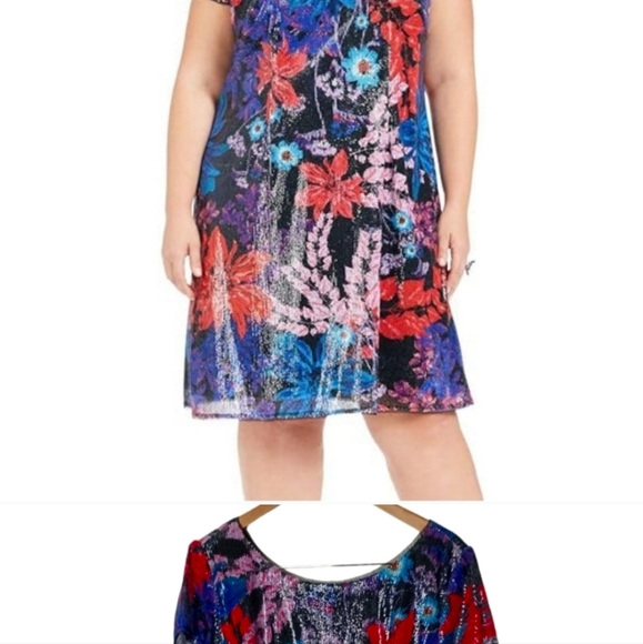 SIZE 18W Adrianna Papell multi colored sequin Dress very flattering - Picture 13 of 13